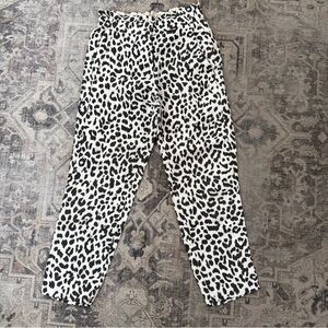 JCrew Women’s Leopard Paper Bag Linen Crop Pants Size 00